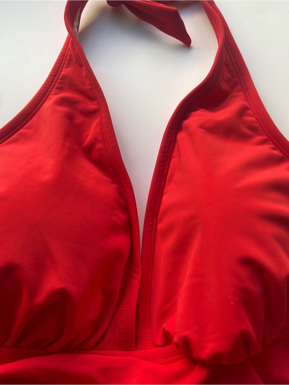 NWT Kona Sol Bombshell Halter Bandeau Retro Pinup Style One-Piece Swimsuit - Red